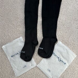 Two sets of Black Compression Socks - L/XL